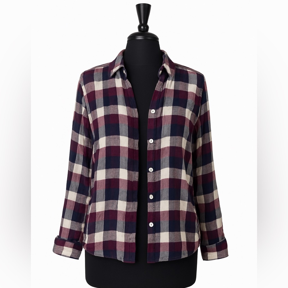 Harper Burgundy and Navy Plaid Button-Down Shirt